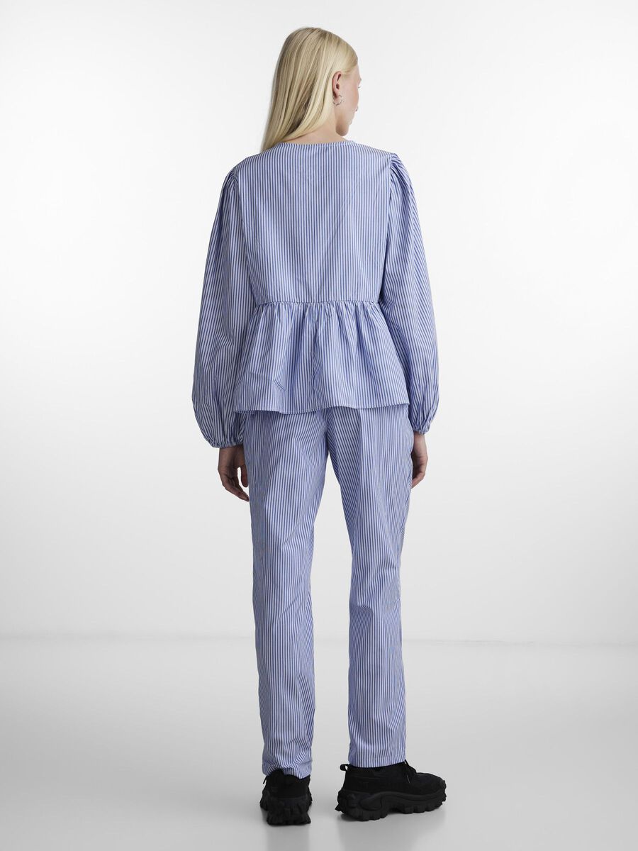 Pieces PCHOLLY TIE LONG SLEEVED BLOUSE, Deep Ultramarine, highres - 17150063_DeepUltramarine_1111988_004.jpg