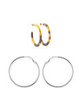 Pieces 2-PACK HOOP EARRINGS, Silver Colour, highres - 17099794_SilverColour_001.jpg