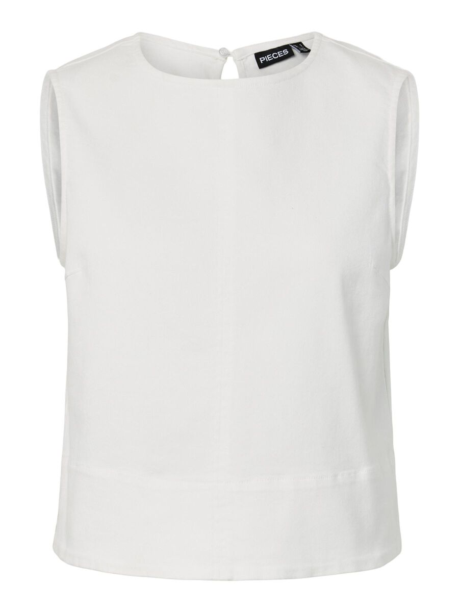 Pieces PCSALUME DENIM TOP, Bright White, highres - 17158200_BrightWhite_001.jpg