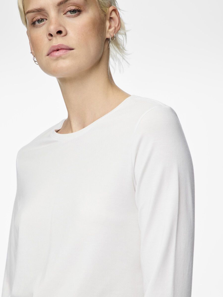 Carousel image - PCSIRENE LONG SLEEVED TOP, Bright White | 4