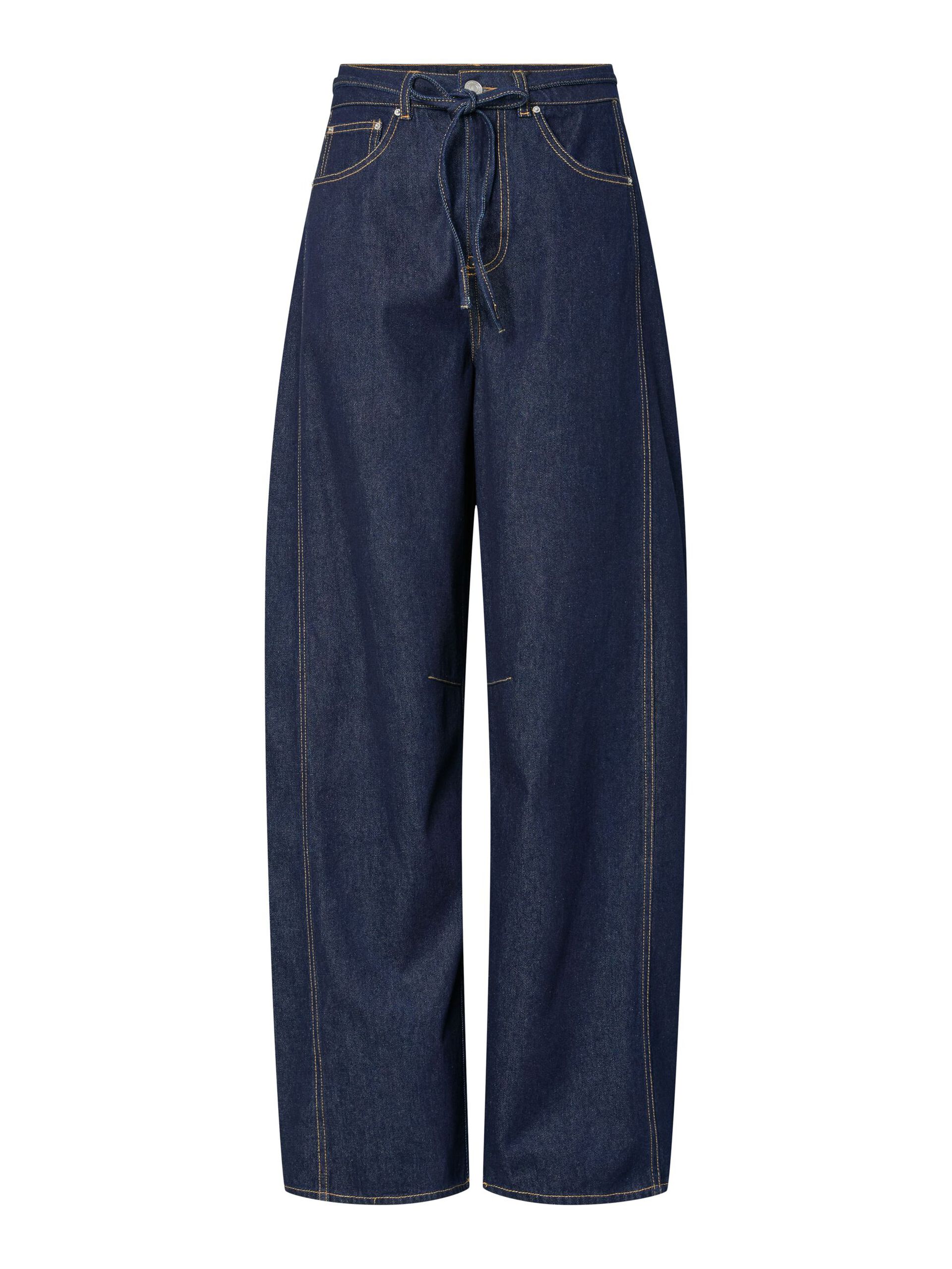 Carousel image - PCFENNA - LIEN À NOUER JEANS BARREL, Dark Blue Denim | 7