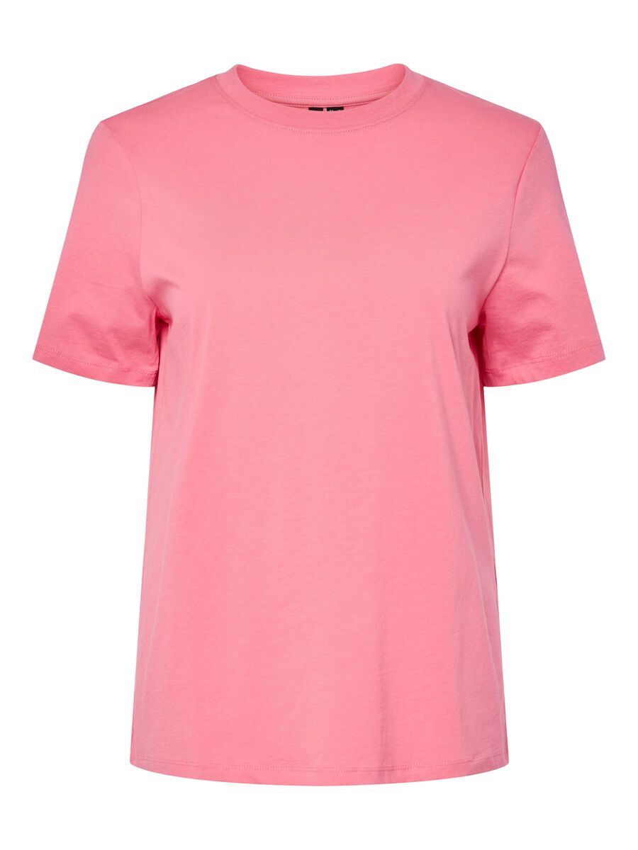Pieces PCRIA COTTON T-SHIRT, Pink Lemonade, highres - 17140802_PinkLemonade_001.jpg