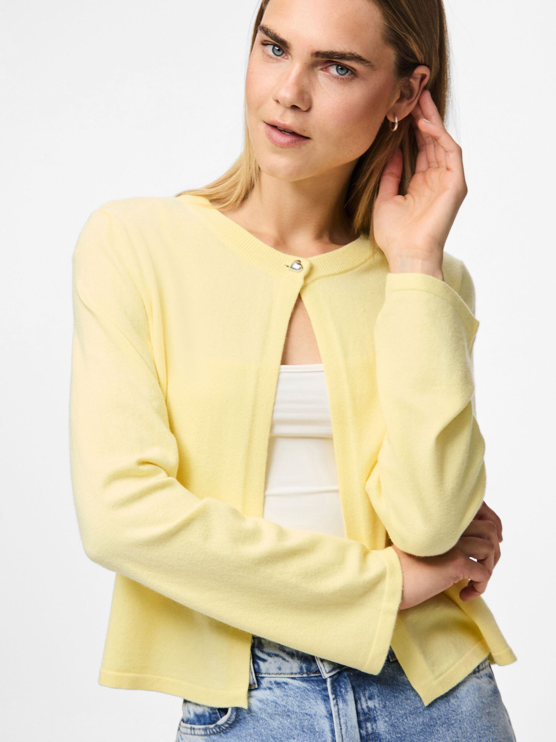 Carousel image - PCORINA KNITTED CARDIGAN, French Vanilla | 4