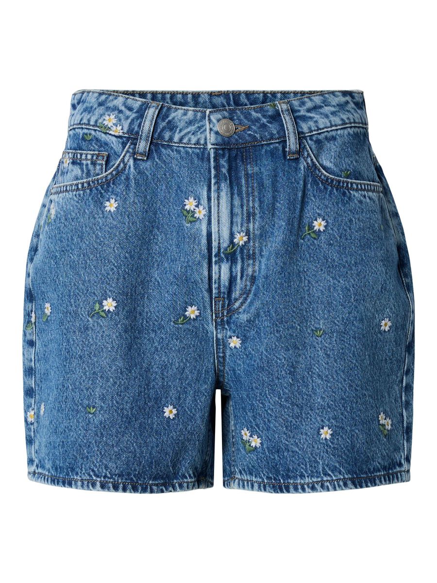 Pieces PCSKY HW EMBROIDERY DENIM SHORTS, Light Blue Denim, highres - 17148991_LightBlueDenim_1210951_001.jpg