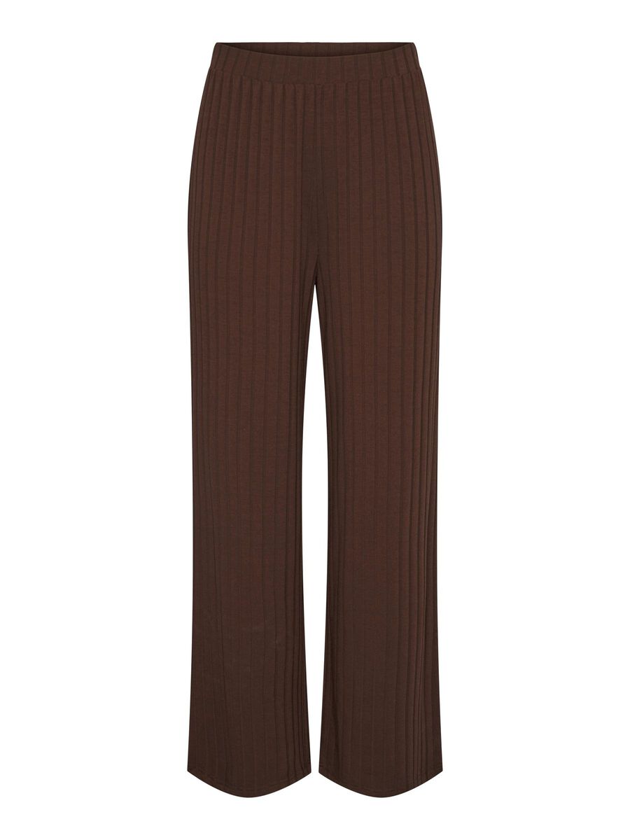 Pieces PCSAVORA WIDE-LEG TROUSERS, Shaved Chocolate, highres - 17143873_ShavedChocolate_001.jpg