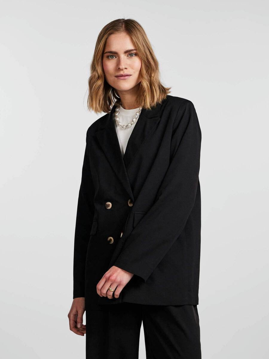 Pieces PCTHELMA DOBBELTRADET BLAZER, Black, highres - 17133382_Black_003.jpg