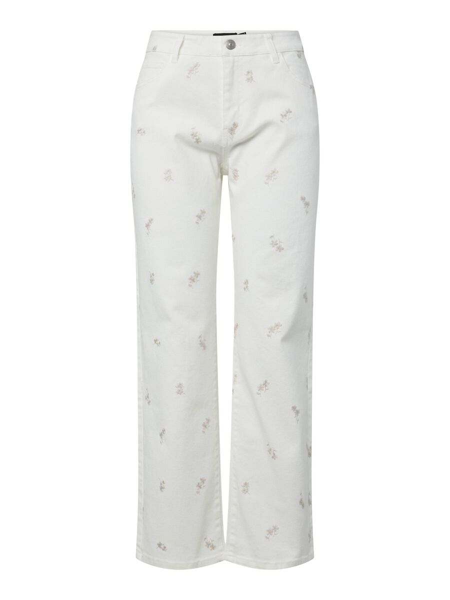 Product carousel image - PCVIOLET MW  STRAIGHT FIT JEANS, Cloud Dancer | 1