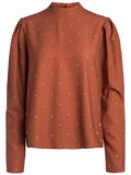 Pieces DOTTED LONGSLEEVED BLOUSE, Ginger Bread, highres - 17089286_GingerBread_001.jpg