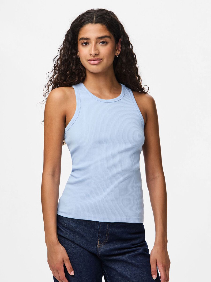 Product carousel image - PCRUKA RIBBED TANK TOP, Cashmere Blue | 1