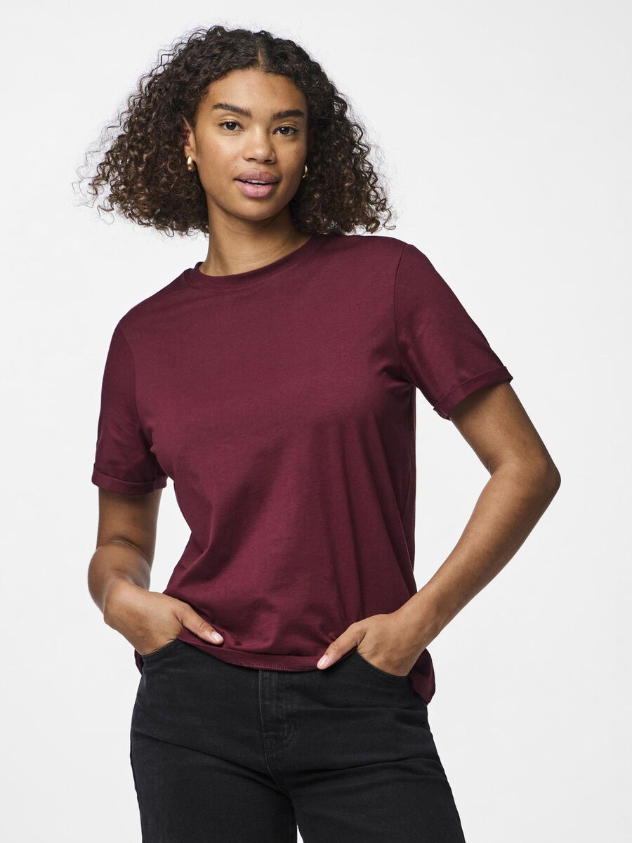 Carousel image - PCRIA FOLD-OP T-SHIRT, Tawny Port | 1
