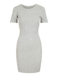 Pieces FORM-FITTING RIBBED DRESS, Light Grey Melange, highres - 17102712_LightGreyMelange_001.jpg