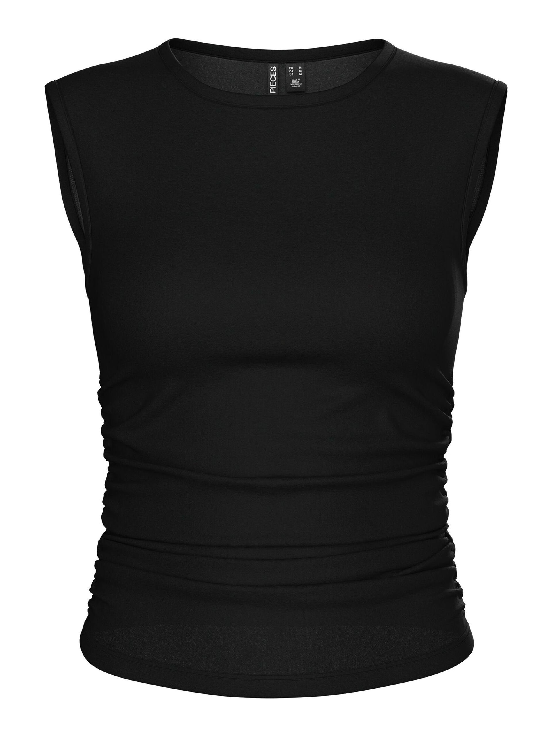 Carousel image - PCMADISON RUCHING SLEEVELESS TOP, Black | 5