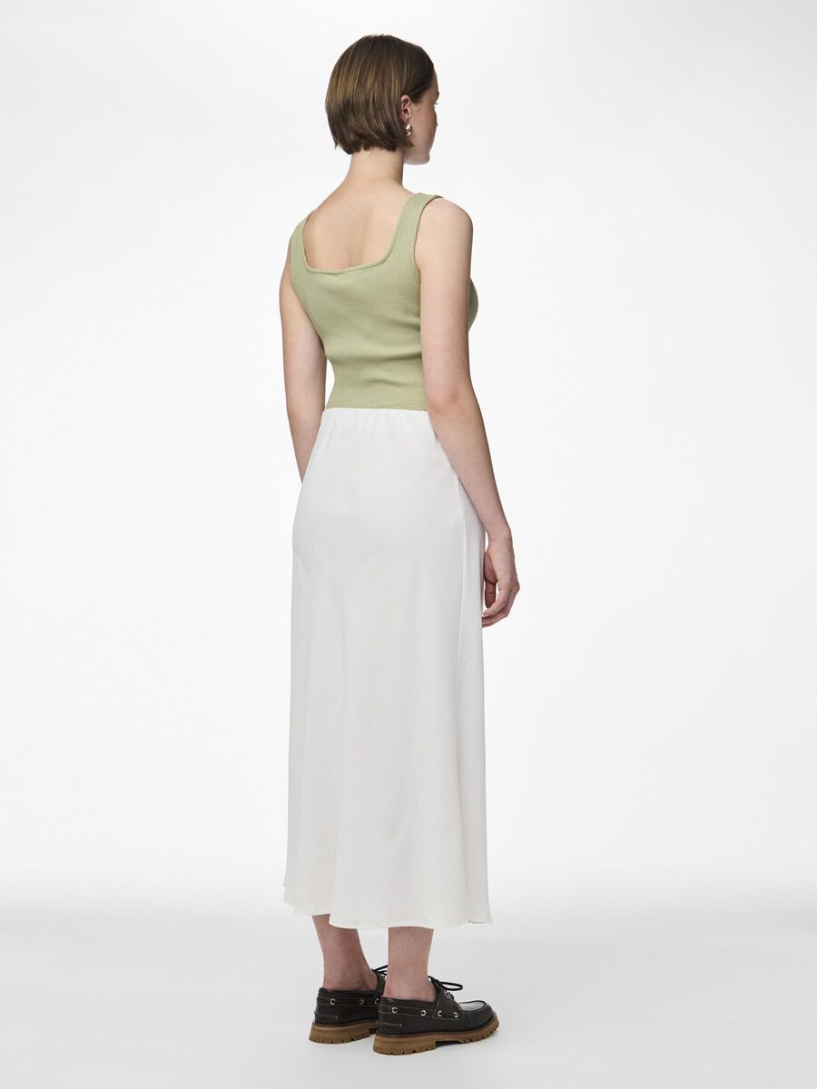 Pieces PCFRANAN MIDI SKIRT, Bright White, highres - 17116541_BrightWhite_004.jpg