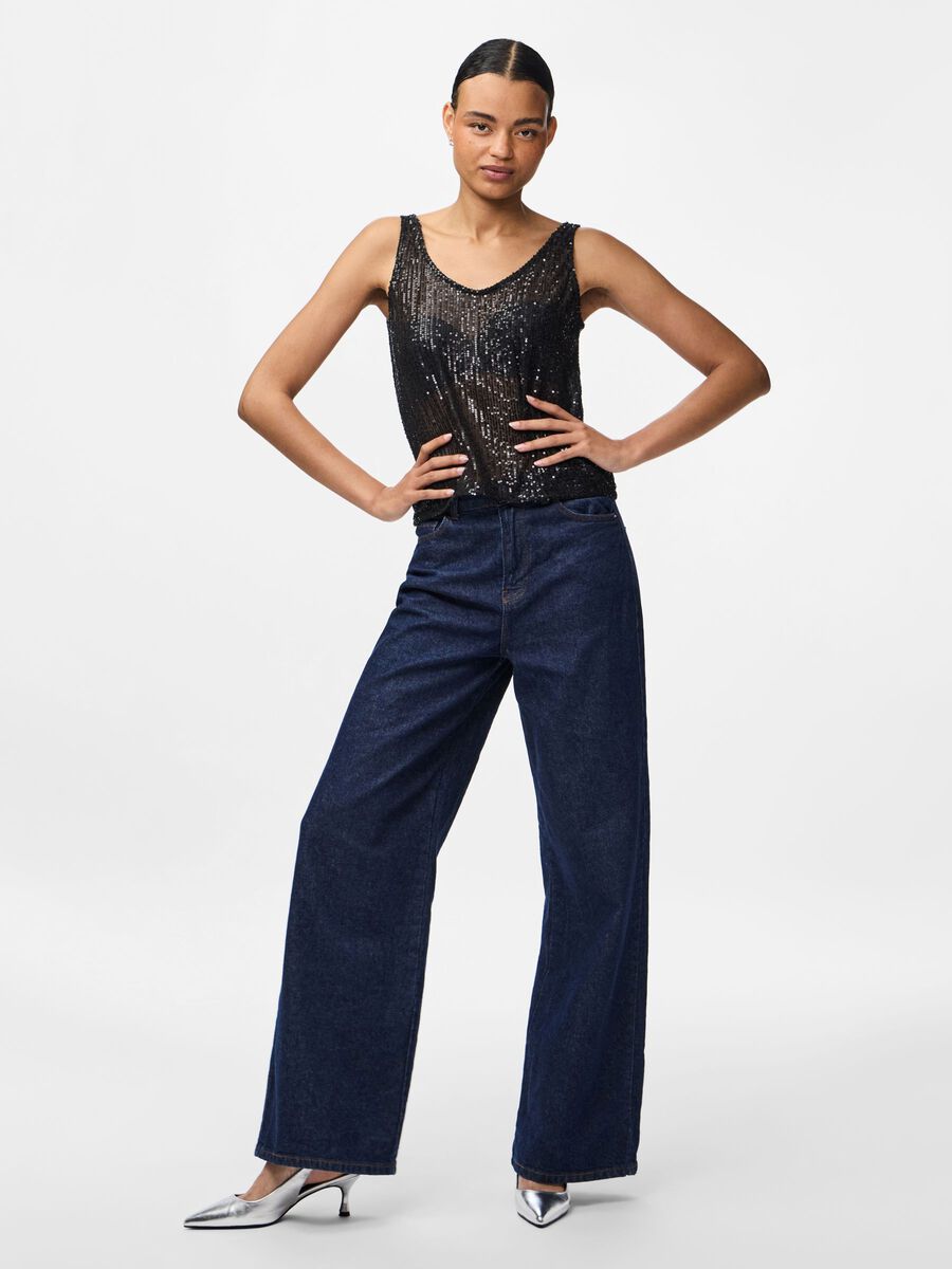 Carousel image - PCJACK SEQUINS TANK TOP, Black | 5