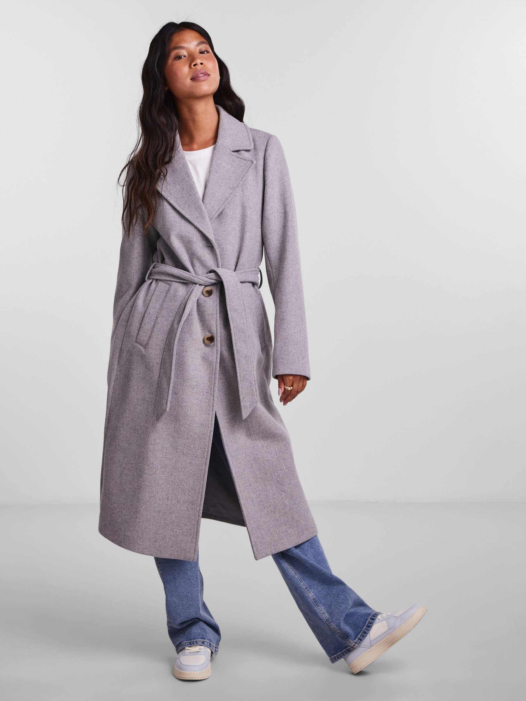 Wool mix overcoat discount in light grey