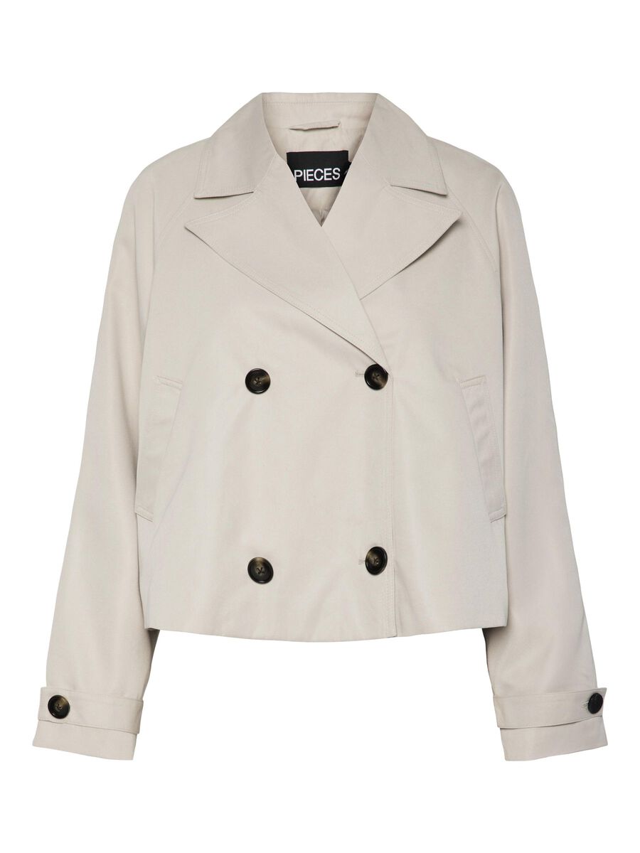 Pieces PCSCARLETT SHORT TRENCHCOAT, Silver Gray, highres - 17154509_SilverGray_001.jpg