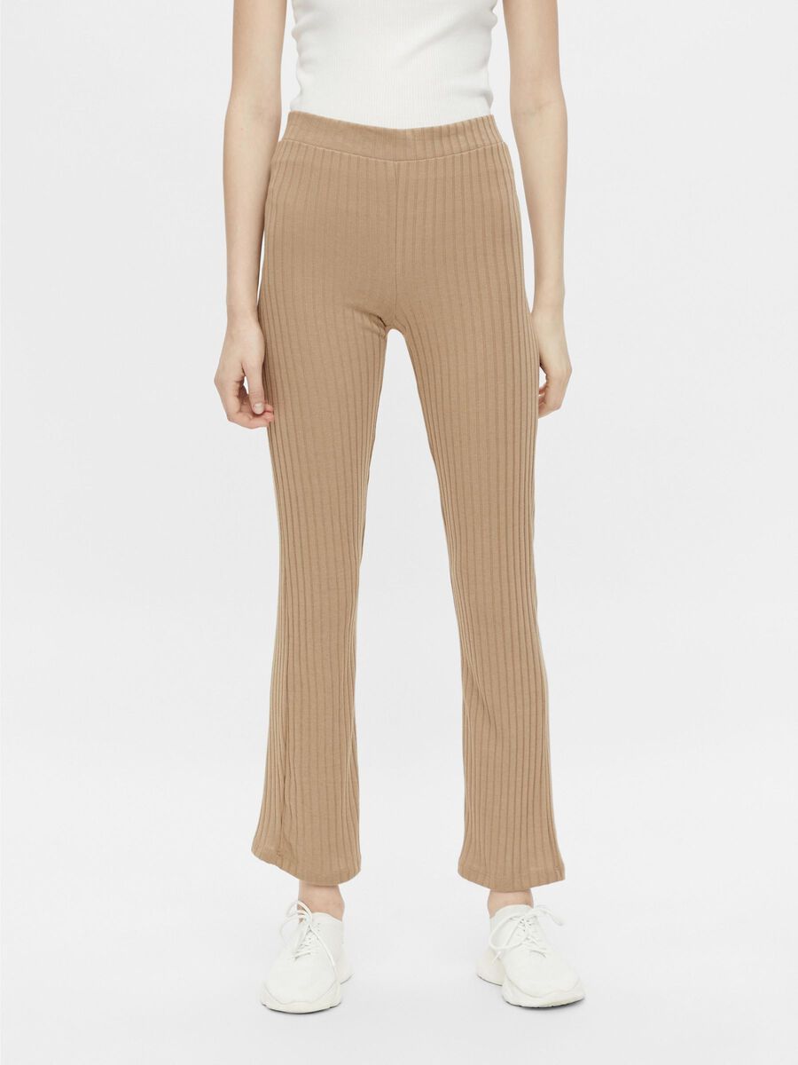 Pieces PCFELIZIA FLARED TROUSERS, Silver Mink, highres - 17115905_SilverMink_874008_003.jpg