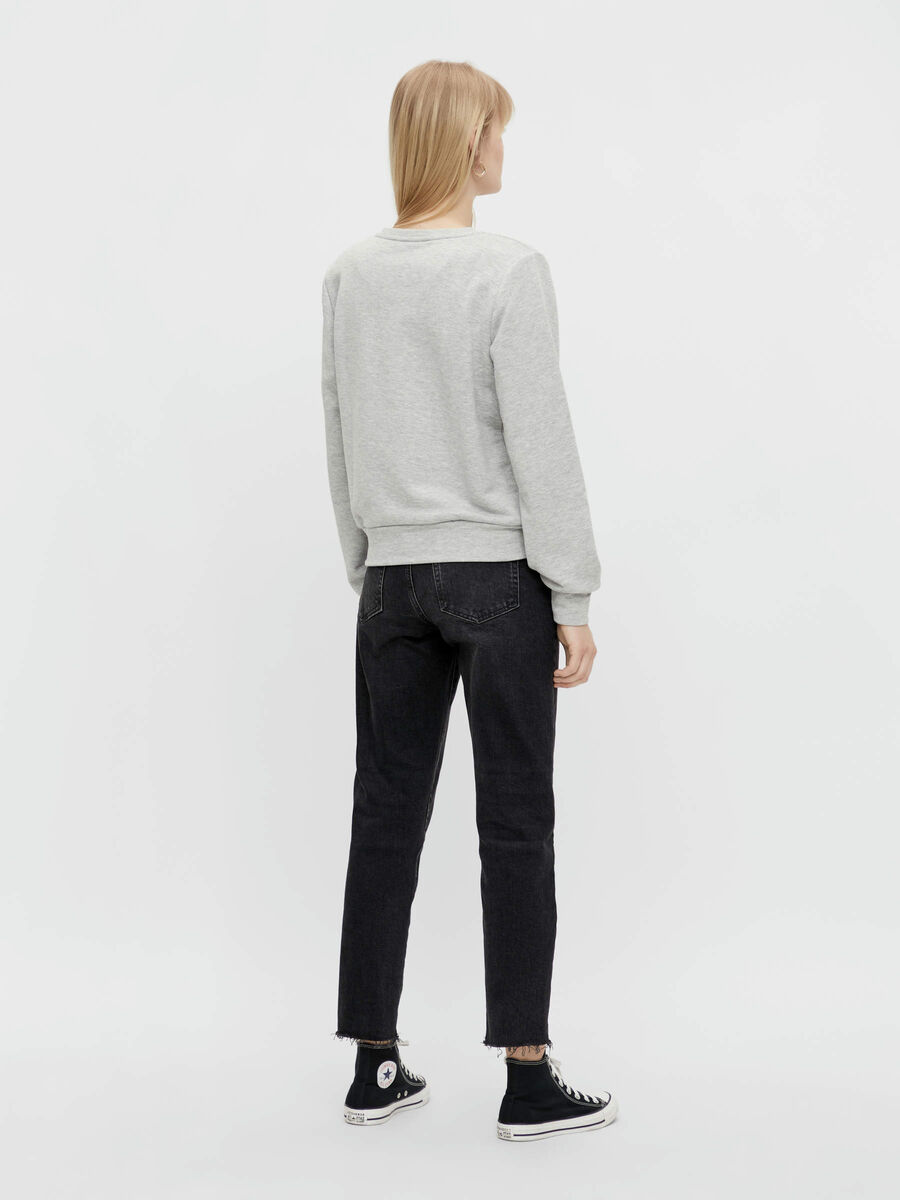 Pieces LANGE MOUWEN SWEATSHIRT, Light Grey Melange, highres - 17112650_LightGreyMelange_004.jpg