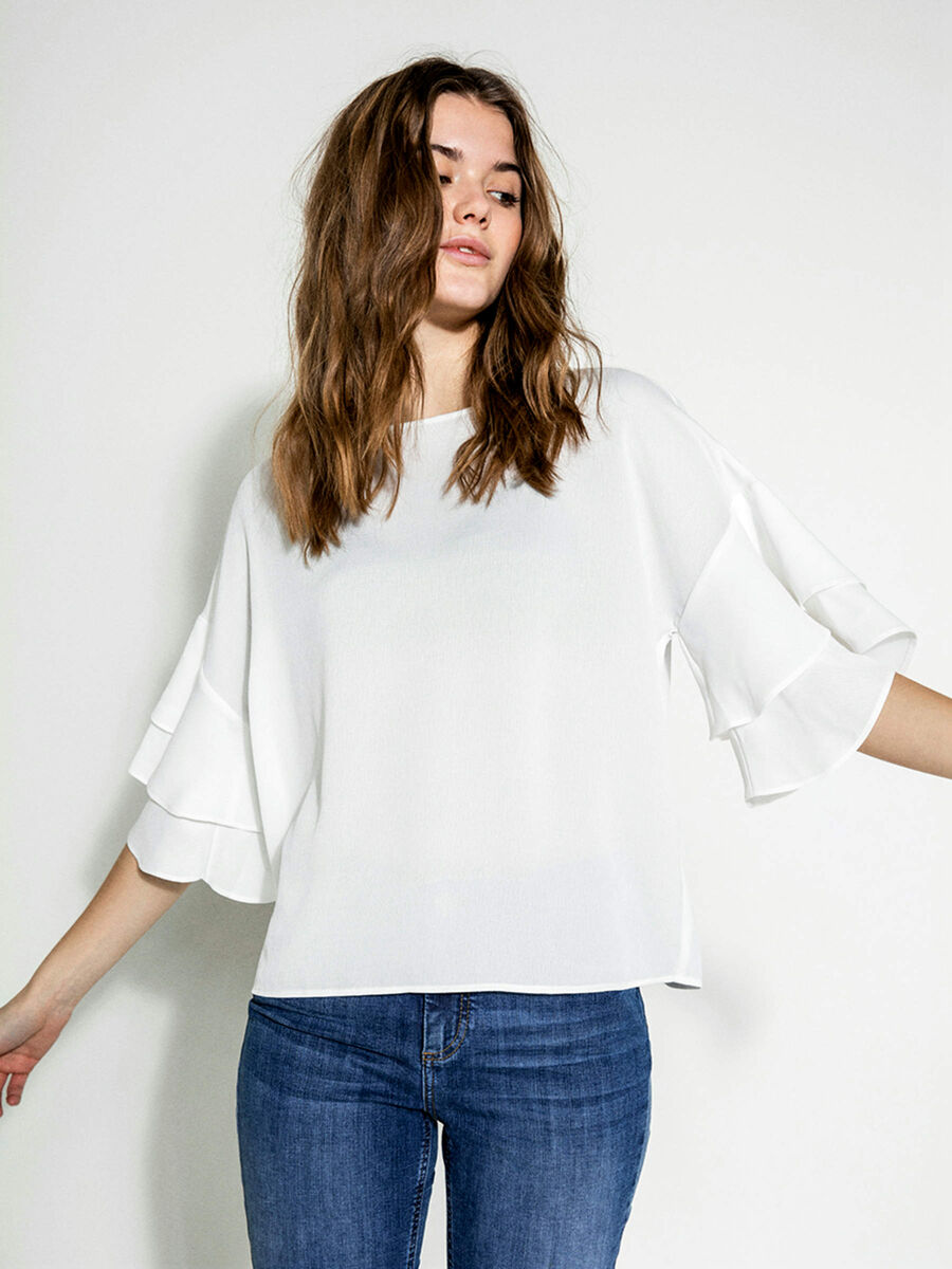 Pieces 1/2-MOUW RUCHE BLOUSE, Cloud Dancer, highres - 17087472_CloudDancer_003.jpg