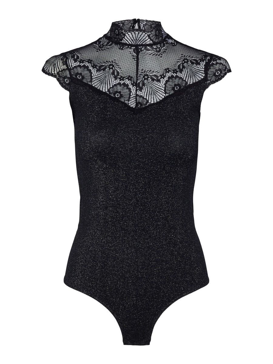 Pieces PCNAYA GLITTER LACE BODYSUIT, Black, highres - 17143703_Black_1065440_001.jpg