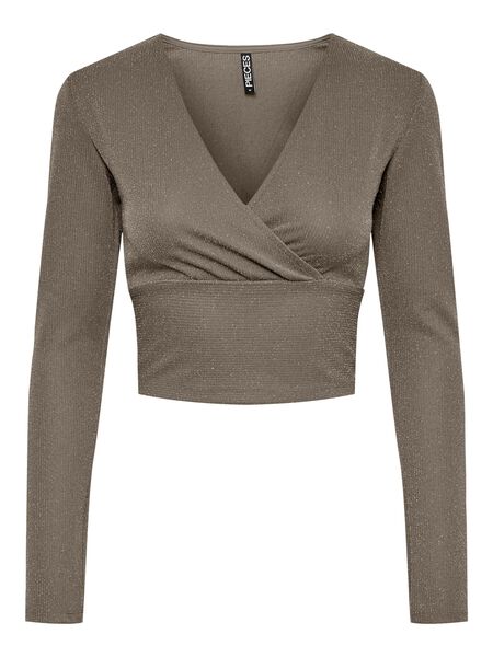 Pieces PCLINA CROPPED TOP, Fossil, highres - 17129943_Fossil_001.jpg