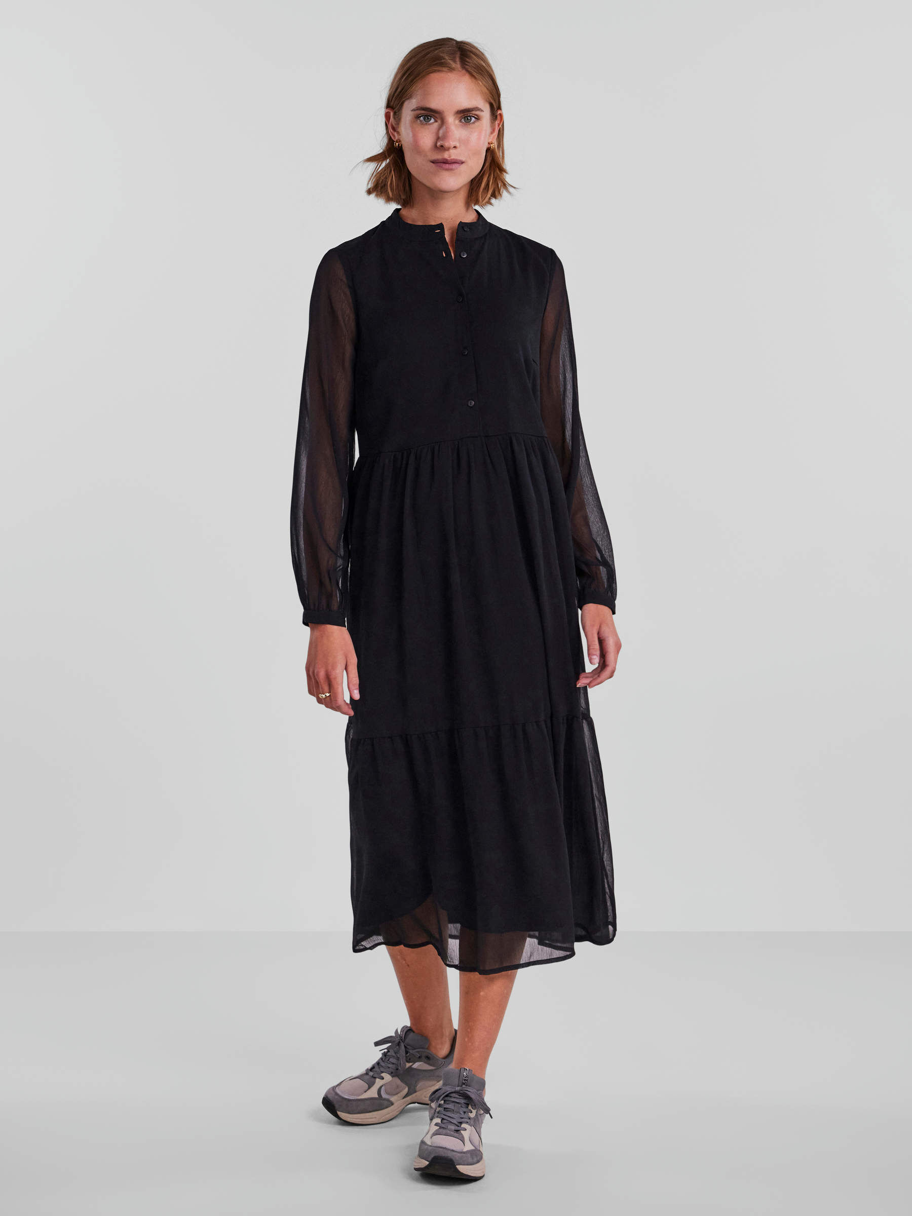 Chiffon midi dress | Pieces