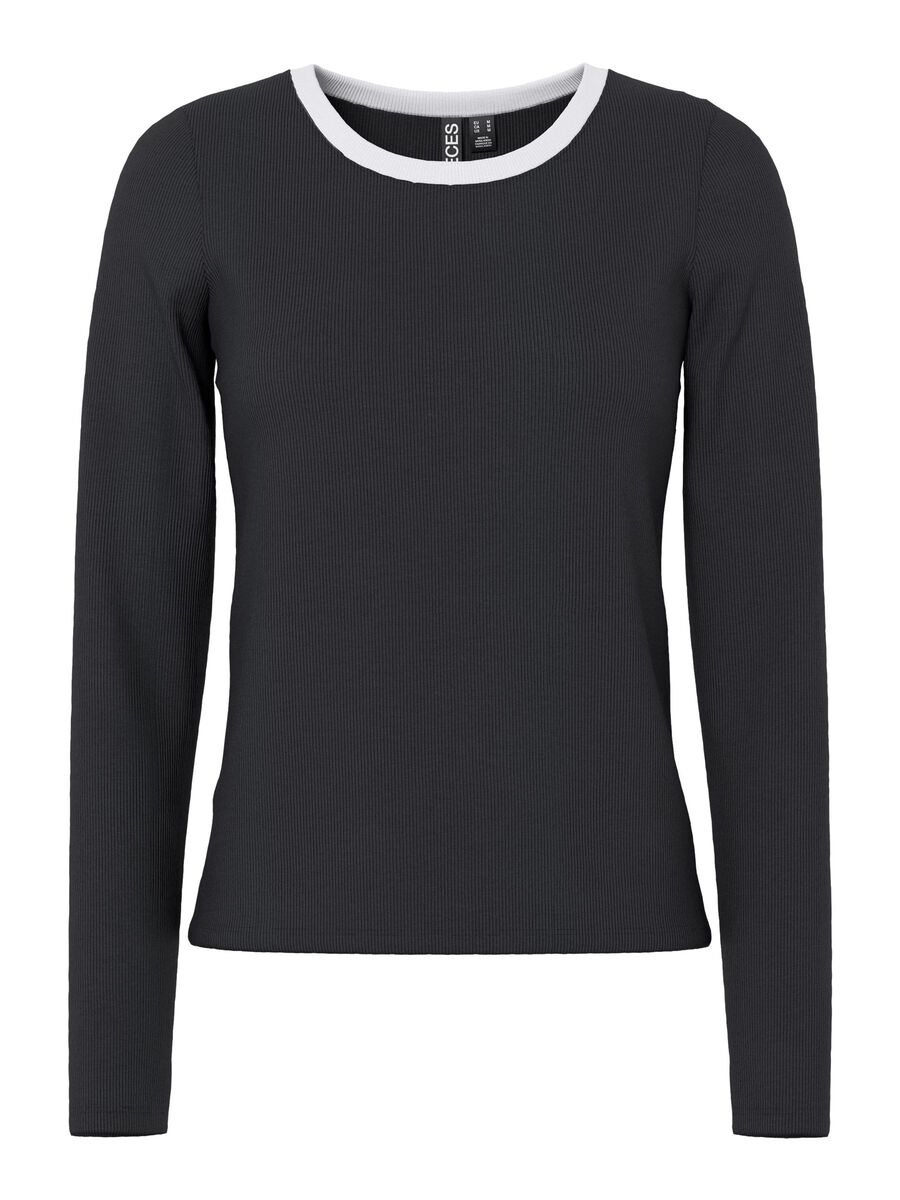 Product carousel image - PCMAY LONG SLEEVED TOP, Black | 2