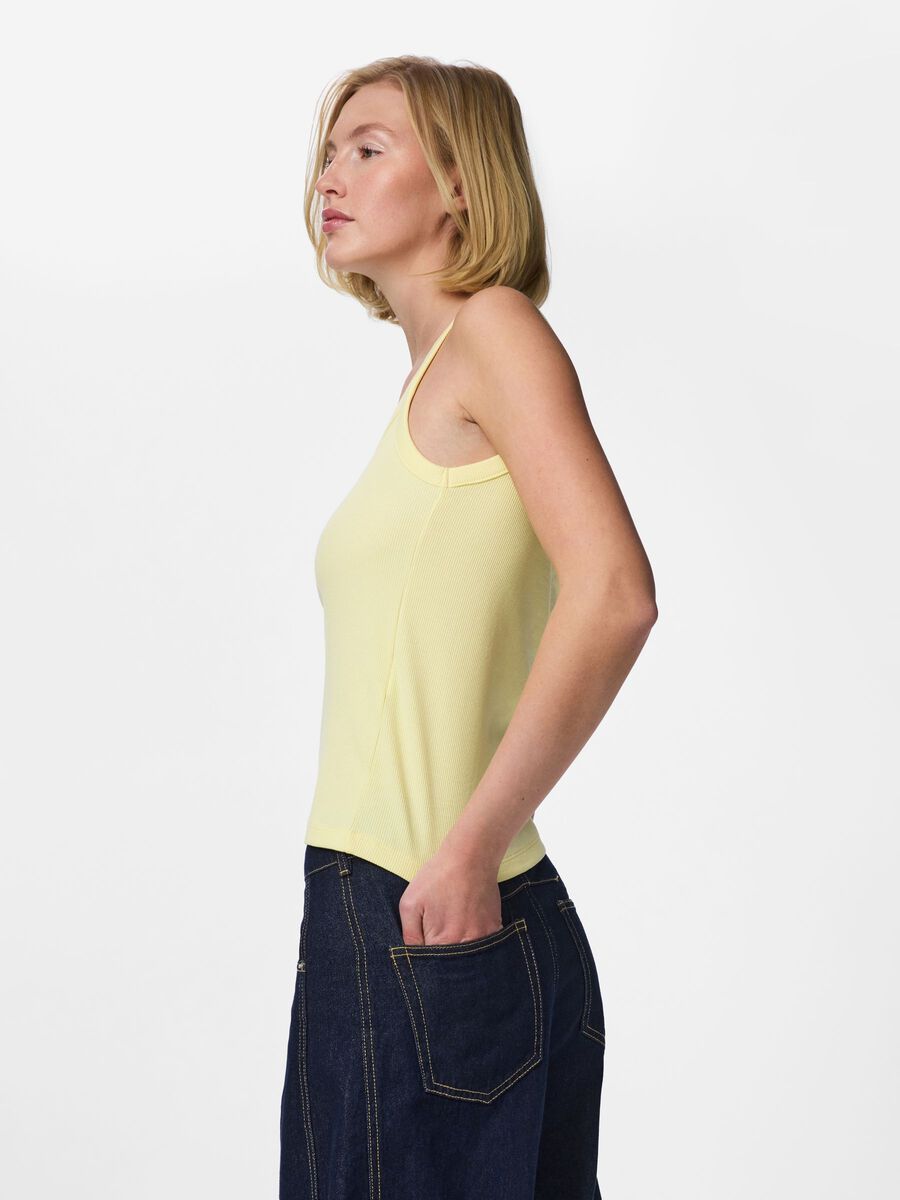 Carousel image - PCMAY RIBBED STRAP TOP, French Vanilla | 6