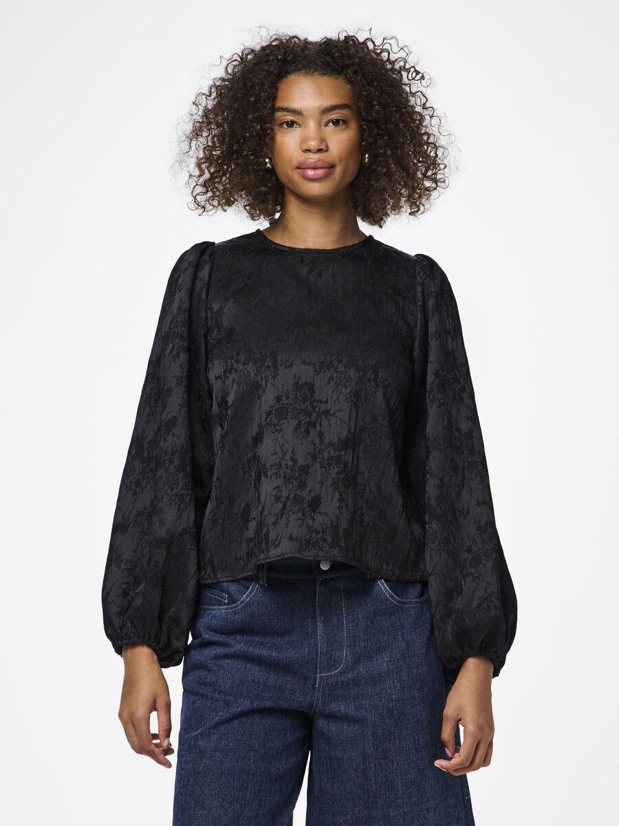 Pieces PCNETHE BLOUSE À MANCHES LONGUES, Black, highres - 17157948_Black_003.jpg