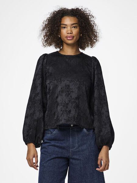 Pieces PCNETHE LONG SLEEVED BLOUSE, Black, highres - 17157948_Black_003.jpg