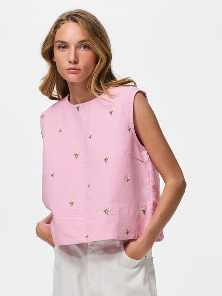 Pieces PCFLORA - BRODERIE - DENIM TOP, Roseate Spoonbill, highres - 17168779_RoseateSpoonbill_1321561_003.jpg