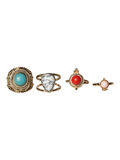 Pieces 4-PACK STONE-DETAIL RING, Gold Colour, highres - 17099128_GoldColour_001.jpg