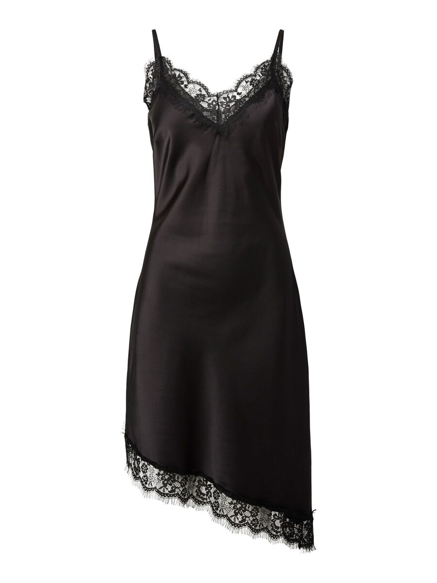 Product carousel image - PCNOMI SATIN LACE MINI DRESS, Black | 2