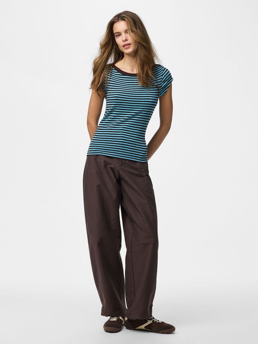 Product carousel image - PCSOF BOATNECK CAP SLEEVE TOP, Blue Radiance | 1