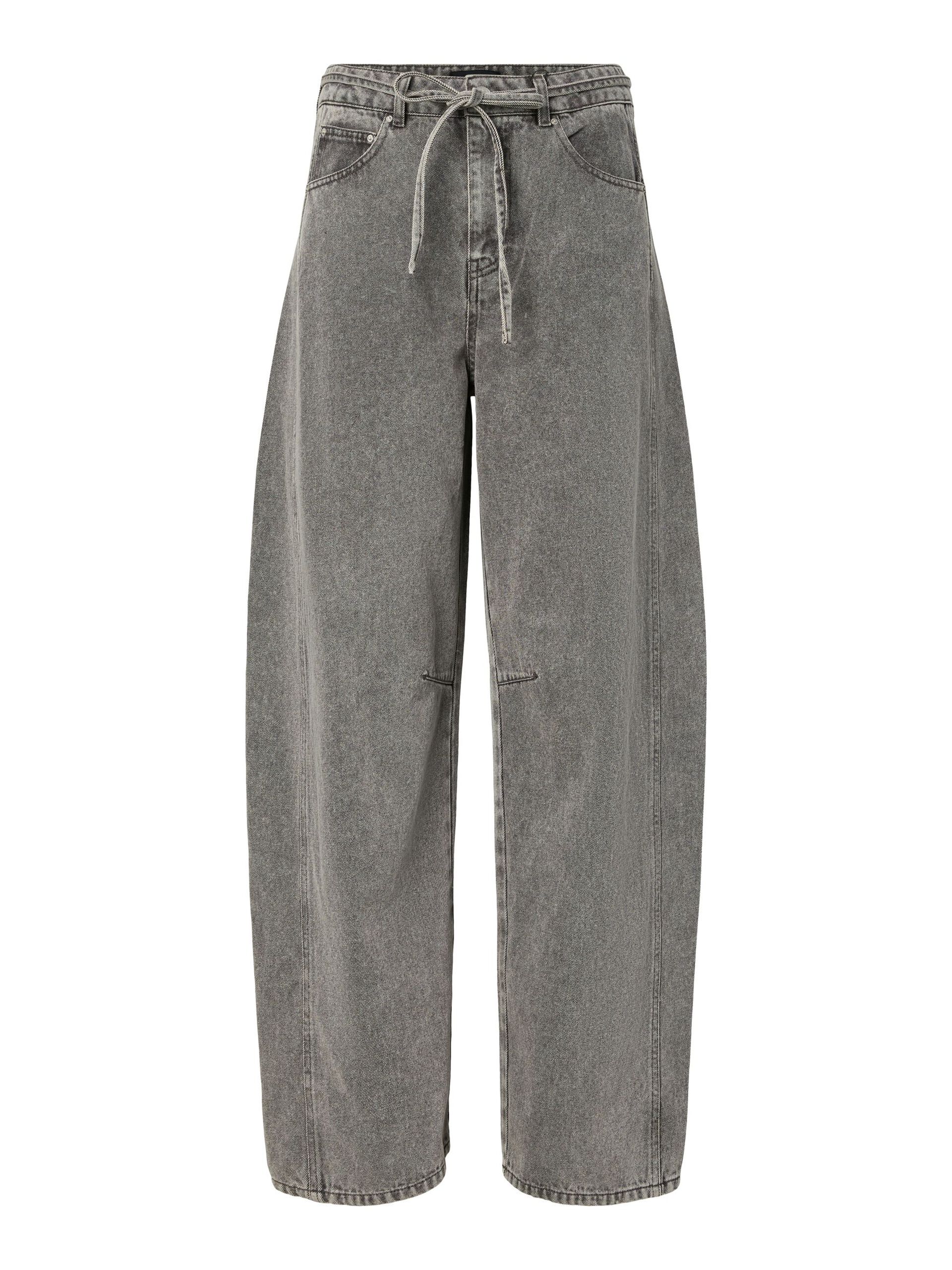 Carousel image - PCFENNA TIE BARREL FIT JEANS, Grey Denim | 7