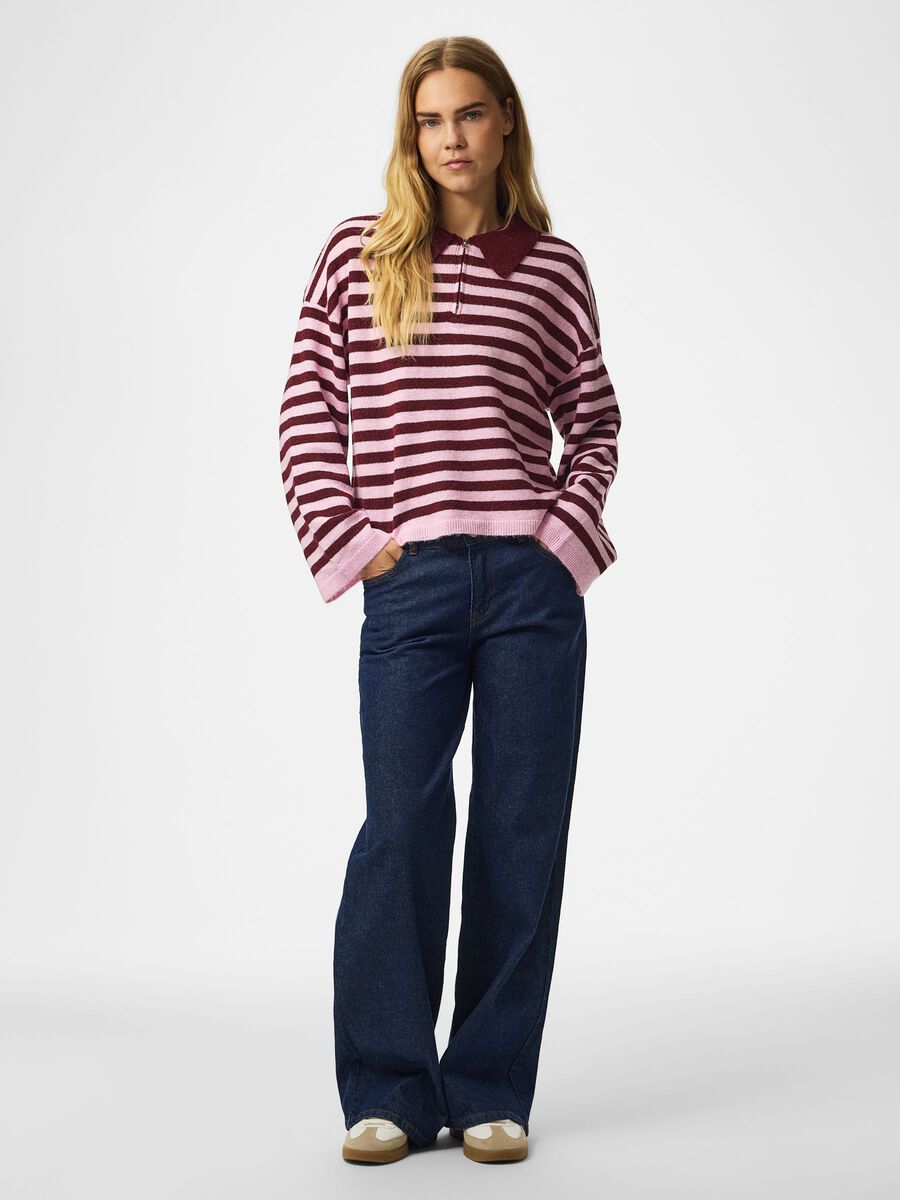 Pccharlot loose collar  jumper, colour: tawny port,, front full