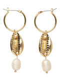 Pieces TWO-PENDANT HOOP EARRINGS, Gold Colour, highres - 17098664_GoldColour_001.jpg
