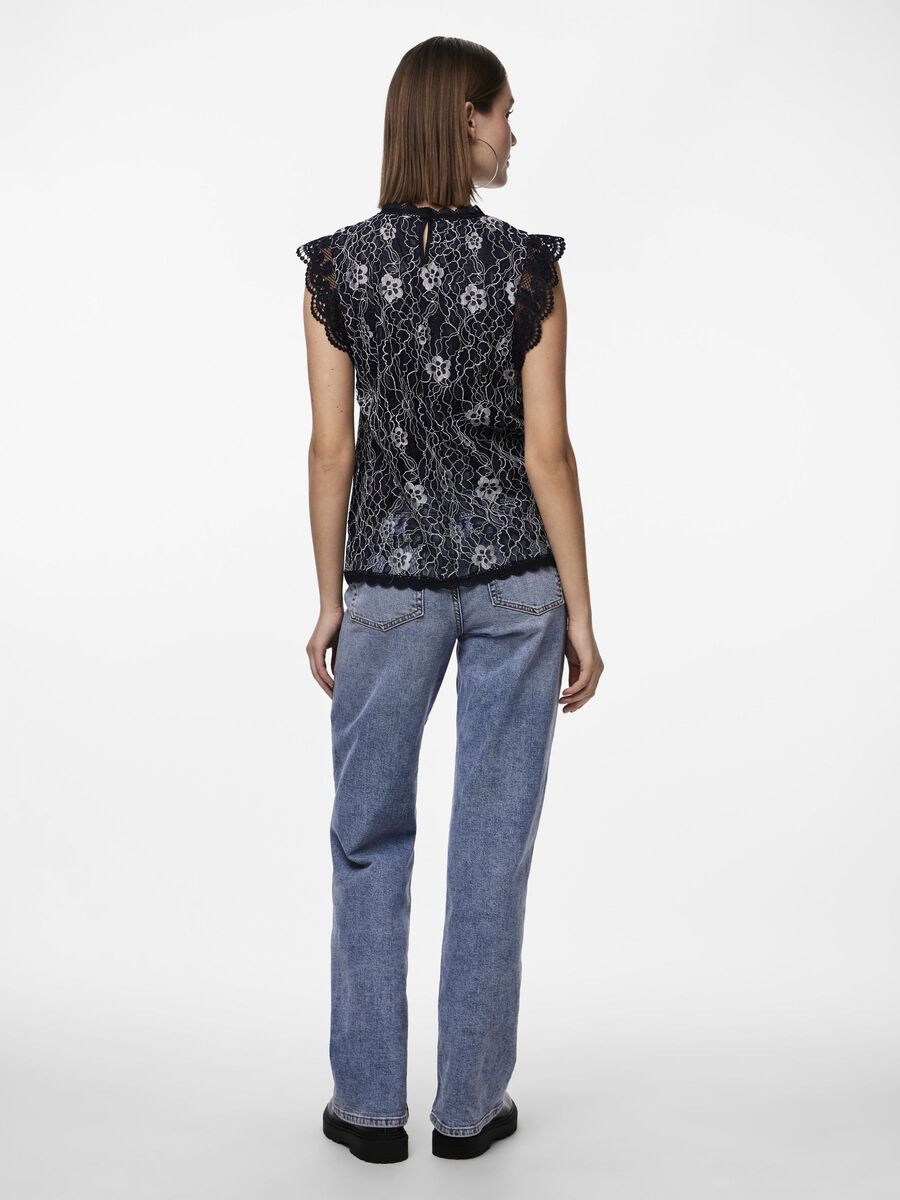Pieces PCOLLINE SLEEVELESS TOP, Navy Blazer, highres - 17151035_NavyBlazer_1127980_004.jpg