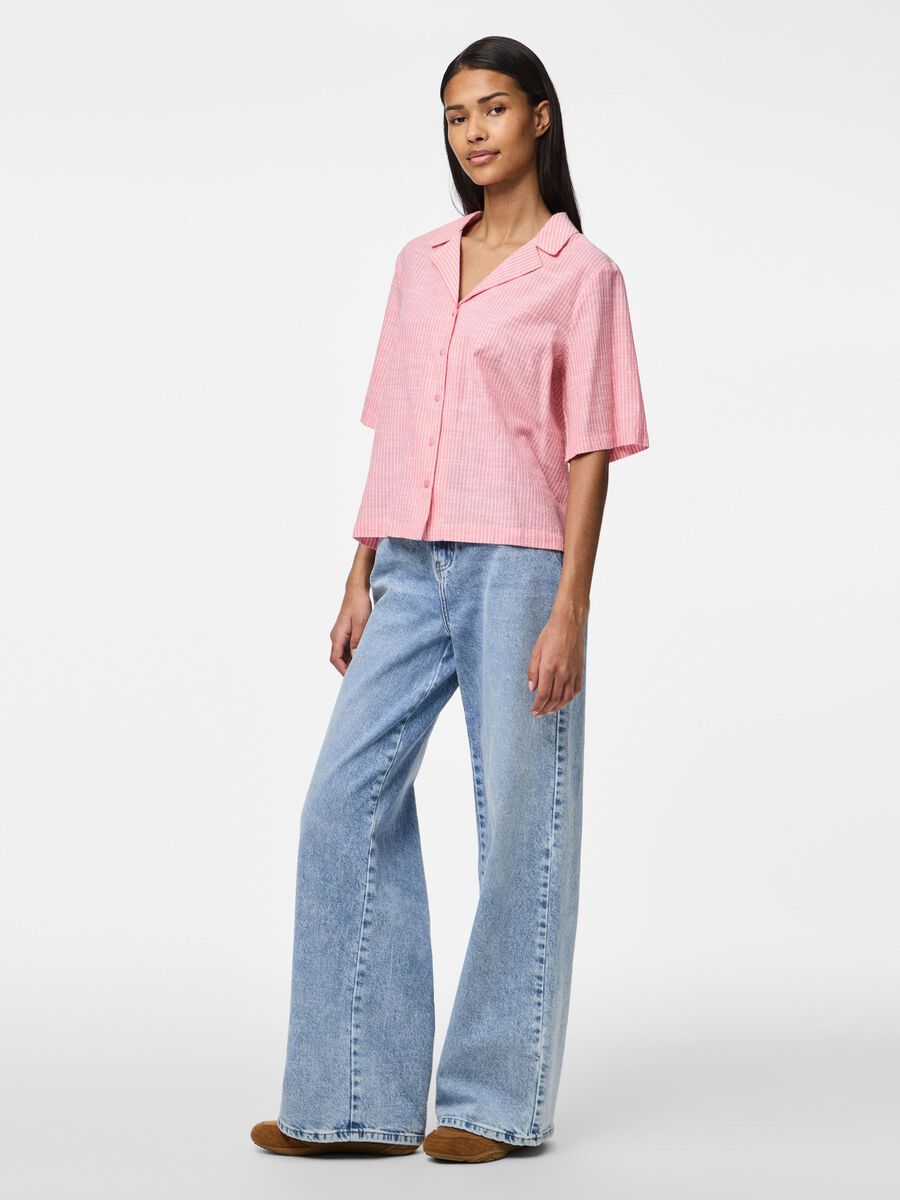 Pieces PCAPIA 2/4 LINEN-BLEND SHIRT, Pink Lemonade, highres - 17155305_PinkLemonade_1161536_005.jpg