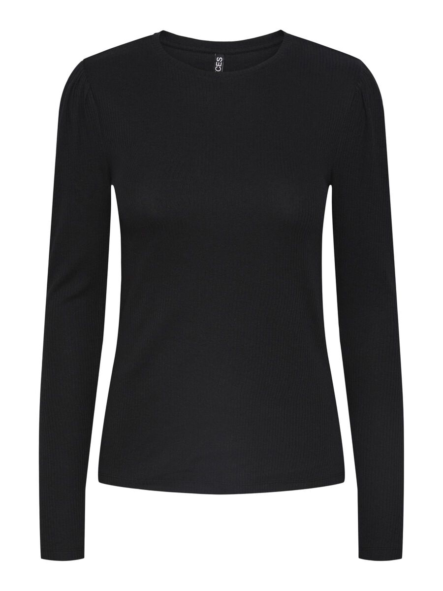 Pieces PCRUKA LONG SLEEVED TOP, Black, highres - 17133701_Black_001.jpg