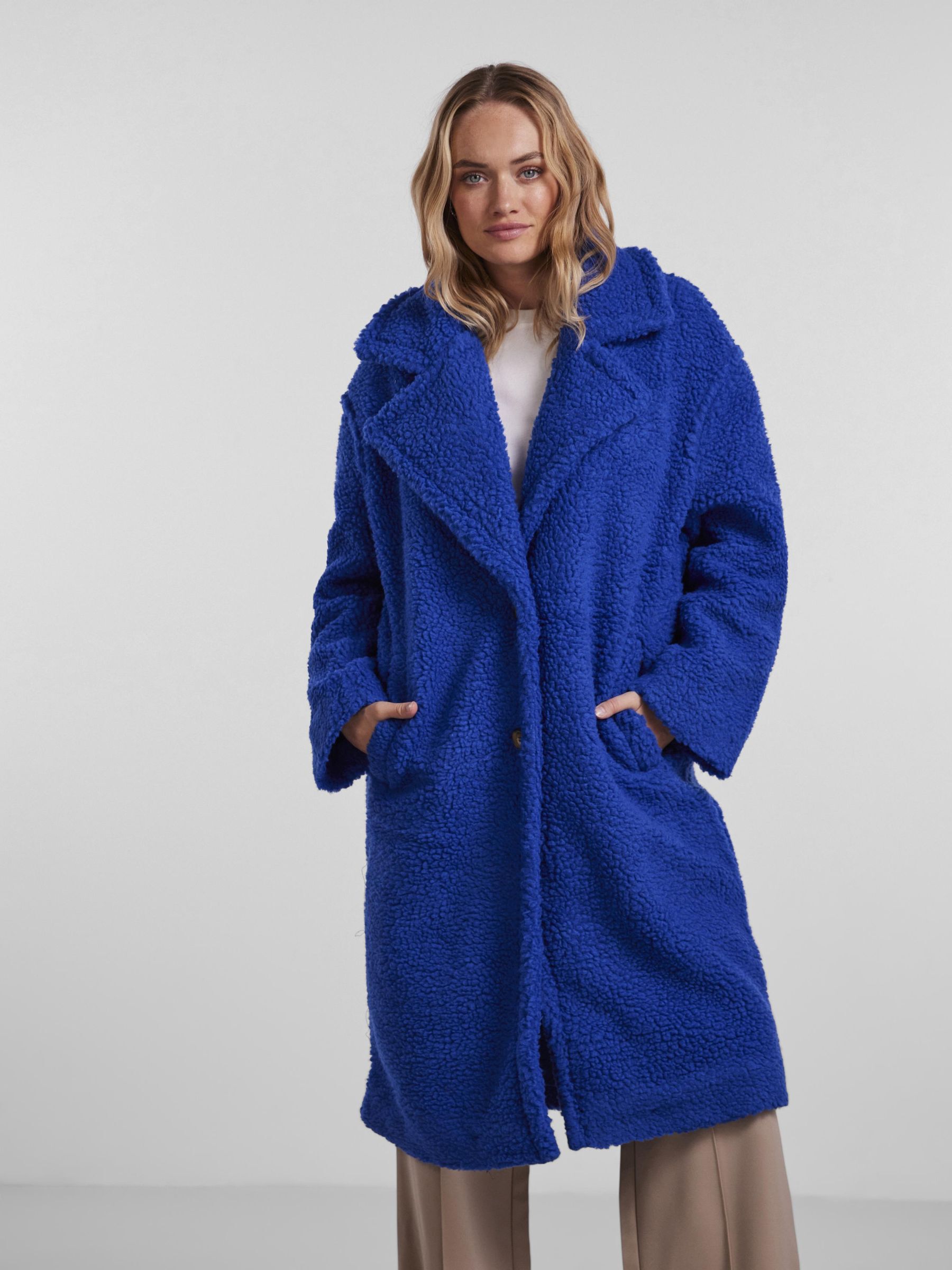 PCNOLA TEDDY JACKET Blue PIECES Switzerland