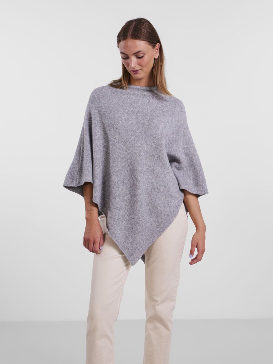 Pieces PONCHO, Medium Grey Melange, highres - 17116539_MediumGreyMelange_003.jpg