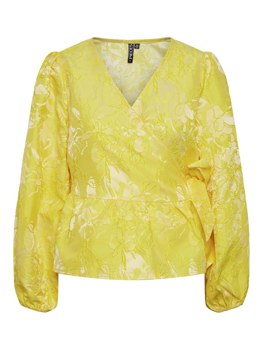 Carousel image - PCAVIONA WRAP BLOUSE, Pale Banana | 5