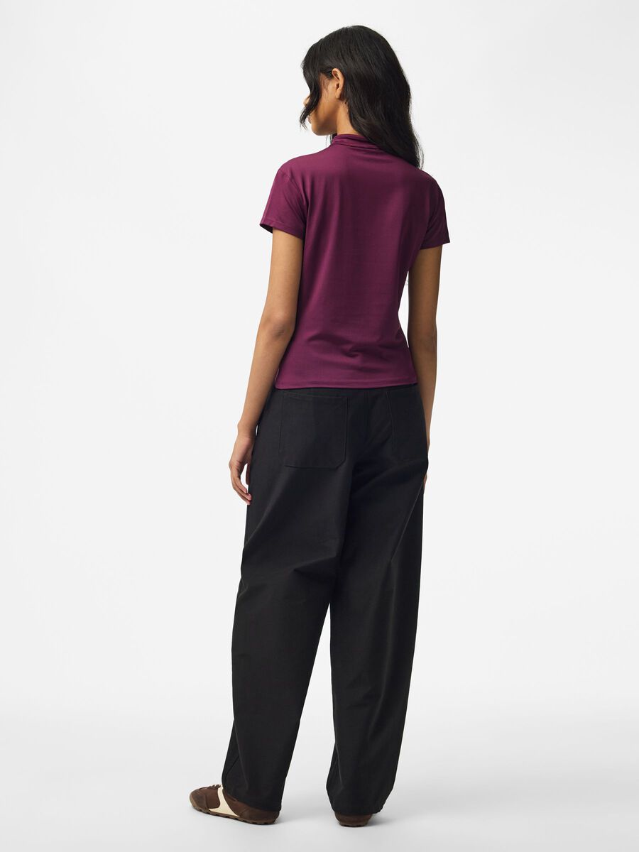 Carousel image 2 PCAIDA HIGH NECK SHORT SLEEVED TOP, Pickled Beet