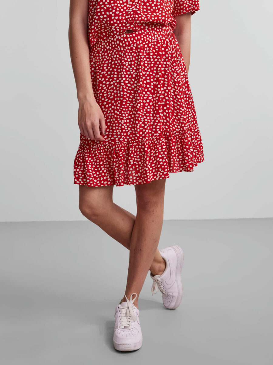 Pieces SPÓDNICA MINI, Poppy Red, highres - 17122954_PoppyRed_938981_003.jpg
