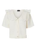 Pieces PCABBY - COL EN DENTELLE CARDIGAN EN MAILLE, Cloud Dancer, highres - 17162417_CloudDancer_001.jpg
