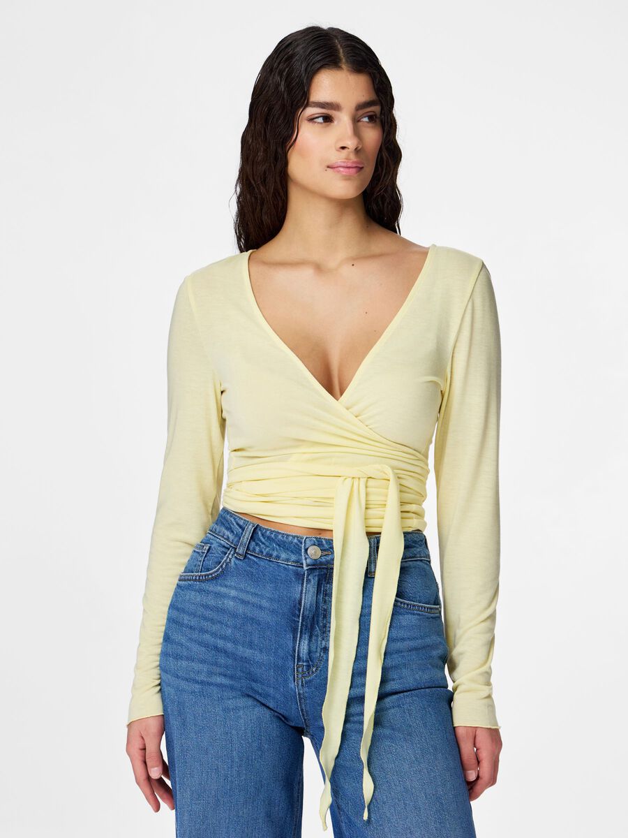 Product carousel image - PCROYA WRAP TOP, French Vanilla | 1