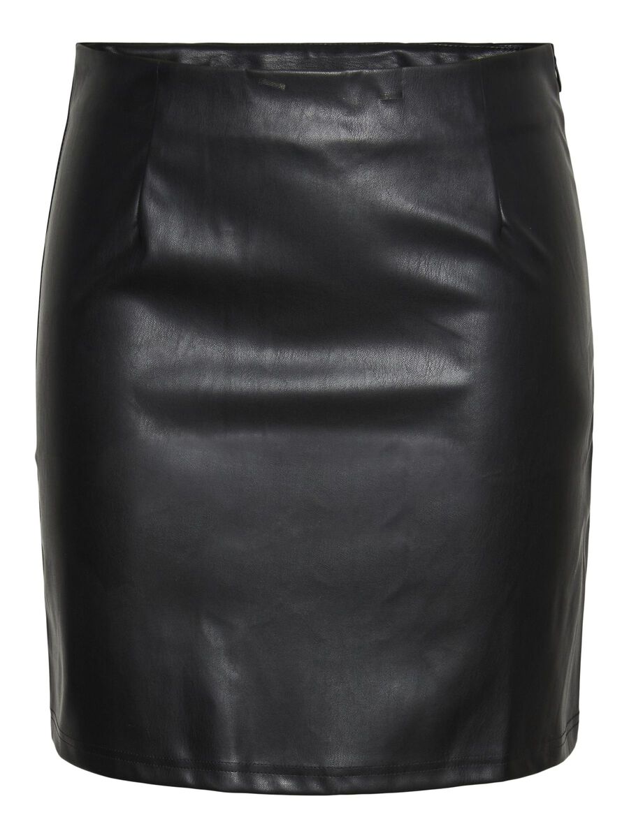 Pieces PCNANI FAUX LEATHER SKIRT, Black, highres - 17149711_Black_001.jpg
