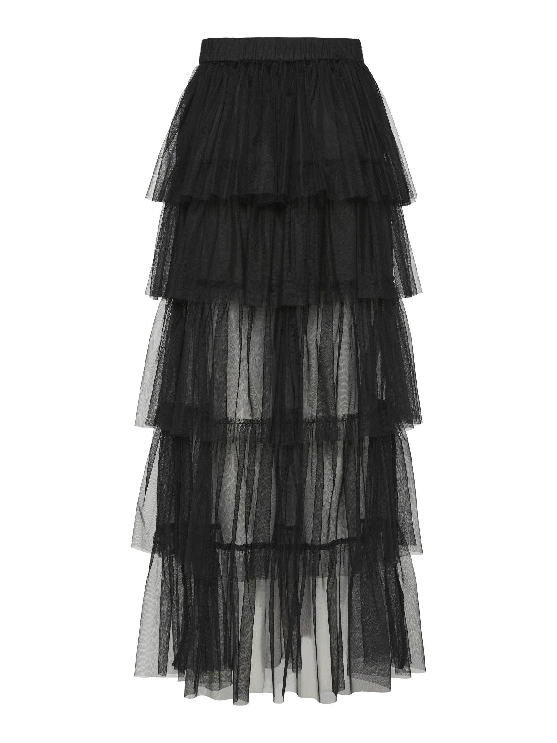 PCSHELBY TIERED MAXI SKIRT Black PIECES Finland