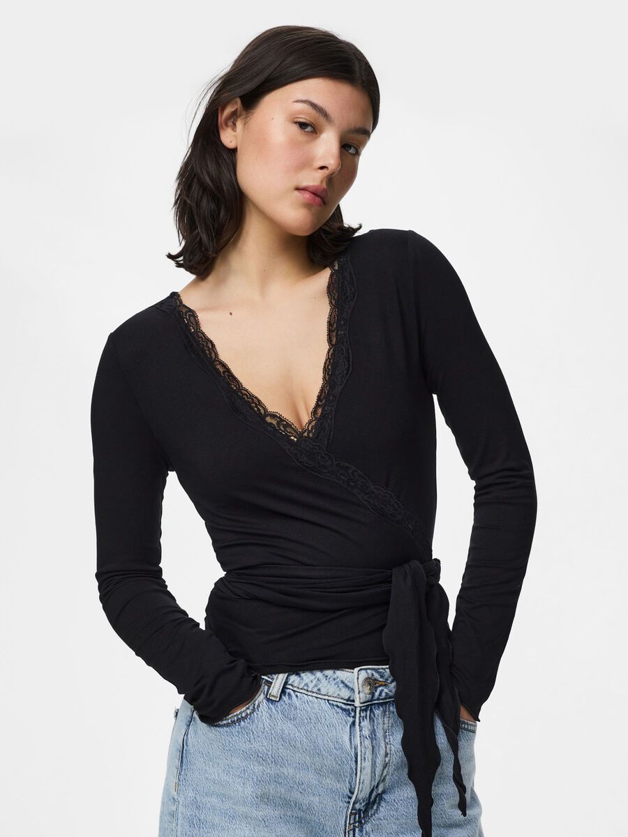 Product carousel image 1 PCBARBERA - ROYA TOP CACHE-C&OElig;UR, Black